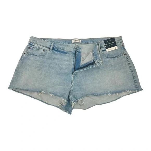 Abercrombie & Fitch Curve Love Mom Short Mid Rise Light Wash Denim Shorts NWT 36 - Picture 4 of 11